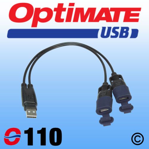 OptiMate Y-Splitter Lead - USB plug to 2 x USB Sockets